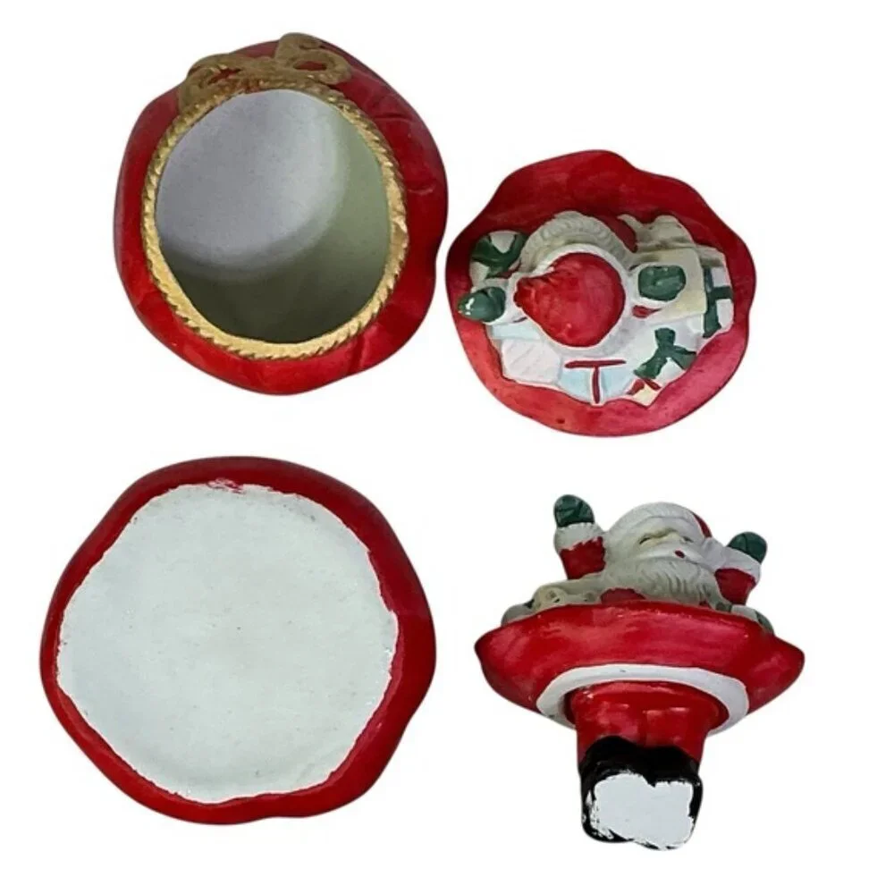 Vintage Santa Trinket Box Hermitage Collectible Porcelain Limited Edition 1995